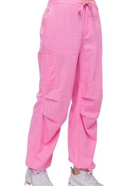 LOVE TREE !!Pink Cargo Drawstring  Pants!! M